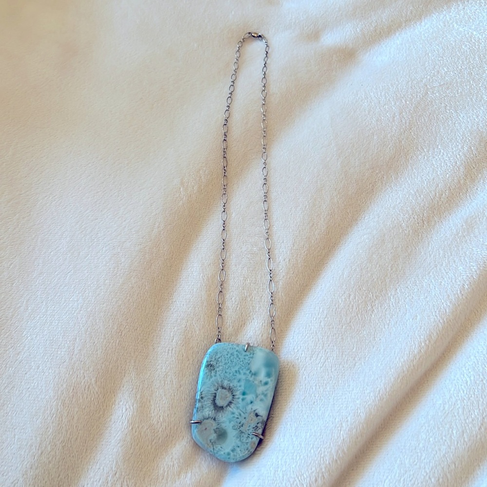 Larimar and 9.25 sterling silver 18 inches custom made